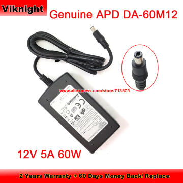 Genuine 12V 5A 60W DA-60M12 Ac Adapter for APD Power Supply with 6.3 x 3.0mm Tip