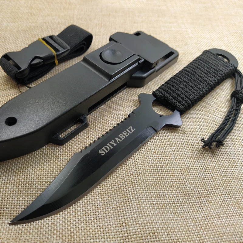 Description Picture 5 of itemTactical Fixed Blade 7CR14Mov Blade Steel Handle Outdoor Camping Survival Hunting Utility Knife Military Pocket Tool+ ABS Sheath