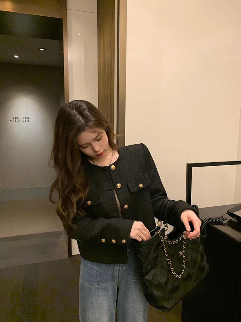 Description Picture 2 of itemWomen's Coat Femal Solid Color Jacket with Pocket Office Lady Outerwear Thicken Windbreaker 2023 Winter Street Wear Clothing