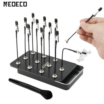 Model Painting Stand Base Holder and 12PCS Magnetic Bendable Alligator Clip Sticks Set Modeling Tools for Airbrush Hobby Model