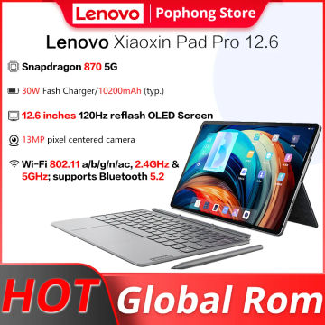 Global ROM Lenovo Tab P12 Pro Xiaoxin Pad Pro 12.6 Tablet 2.5K AMOLED 120Hz Snapdragon 870 8GB+256GB 4 JBL Speakers 10200mAh 30W