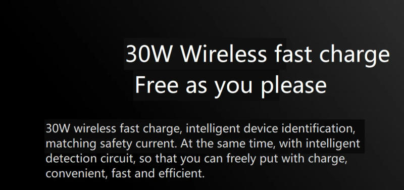 Description Picture 6 of itemXiaomi Redmi Wireless Charger 30W Max With Cooling Fan Mini Fast Charging For Xiaomi 13/12/11 Series For iPhone/Samsung