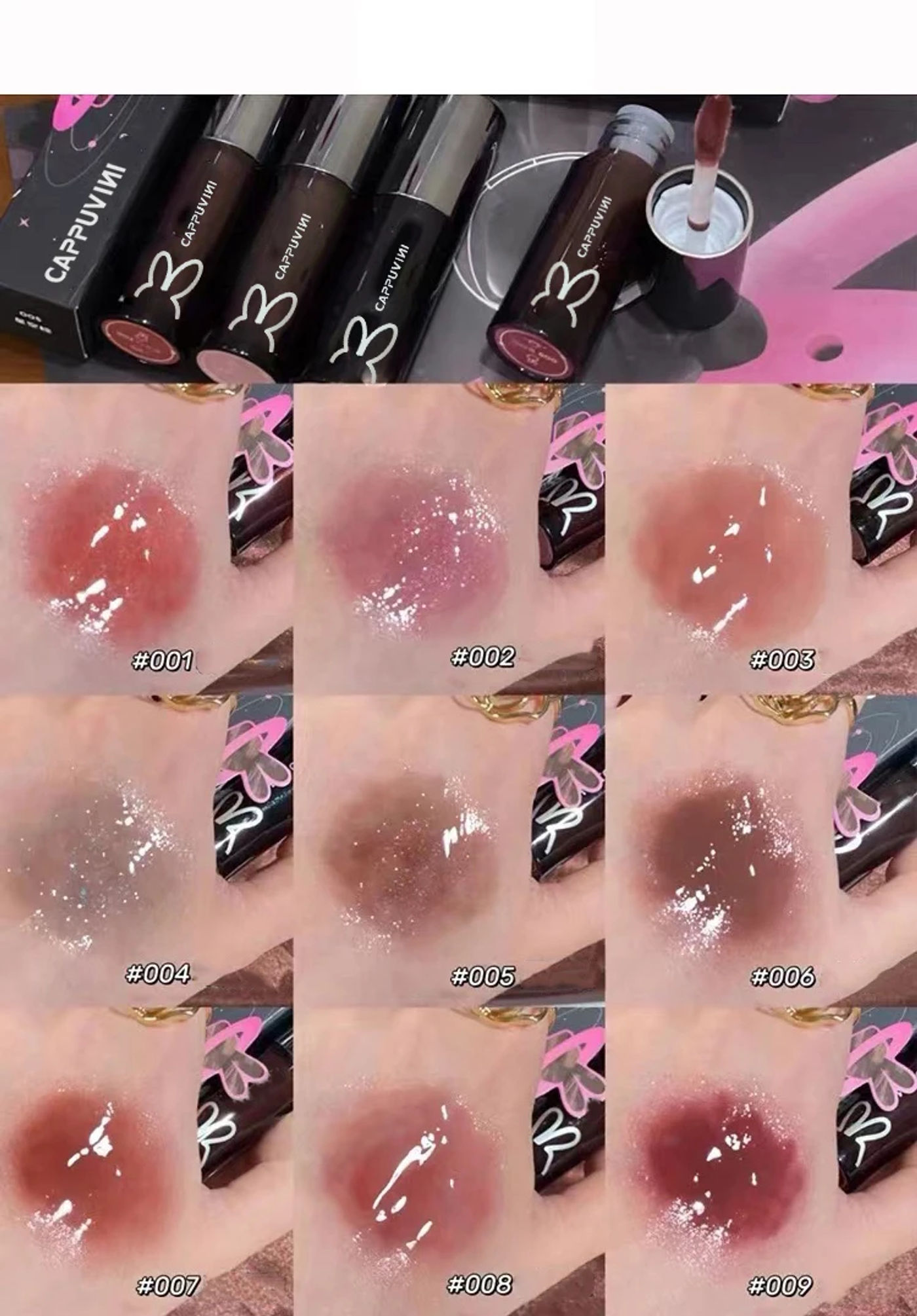 Description Picture 3 of itemFine Glitter Glass Lip Gloss Mirror Diamond Shimmer Liquid Lipstick Waterproof Pearl Jelly Transparent Lip Glaze Tint Make Up