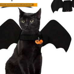 Pet cat dog Halloween bat costume Funny wings Cat spider bell foldable chest strap