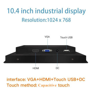 10.1 10.4 12.1 15 Inch Industrial Touch Screen Monitor with Front Flat ip65 Frame Capacitive Touch PC LCD MONITOR Display Win7