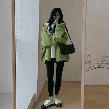 Jielur Autumn New Solid Color Casual Women Jackets Simple Basic Loose Chic Jackets Woman Green Fashion Street Korean Top Female