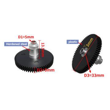 Titan Extruder Feeder Gear Extrusion Wheel New Metal Gear  (Hardened Steel & Plastic) for Titan Extuder Feeder 3D Printer Parts.