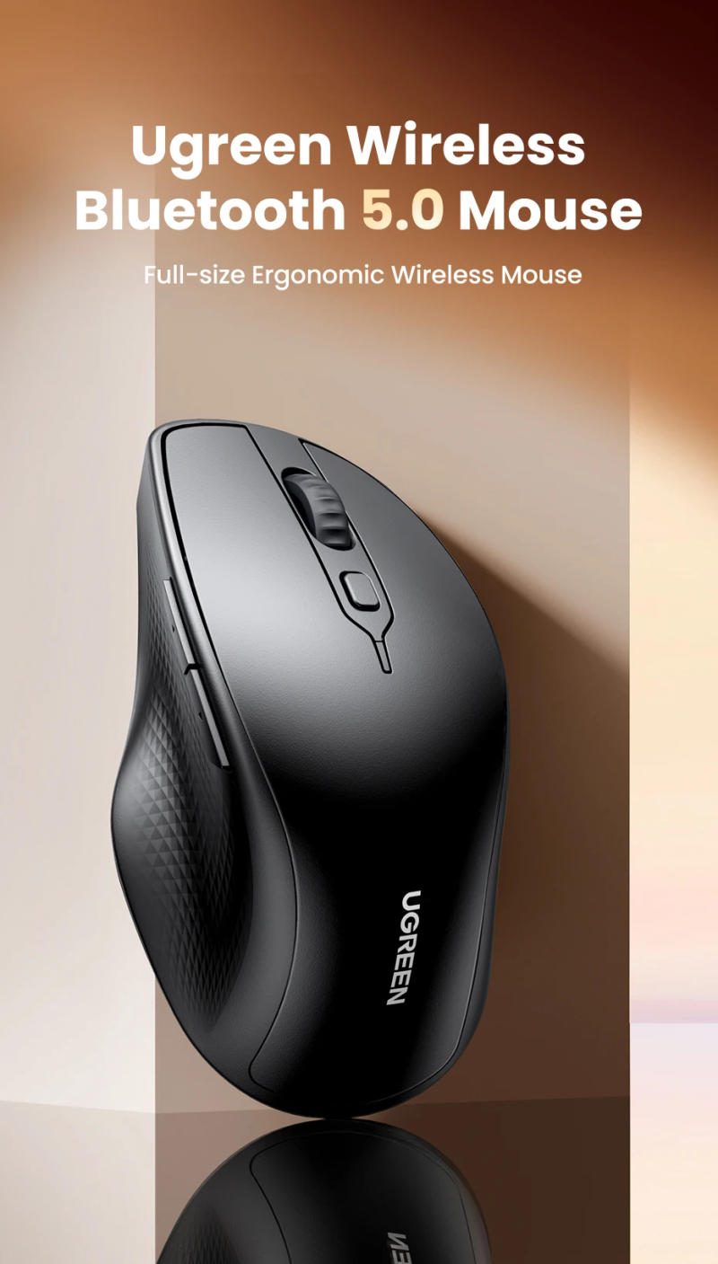 Description Picture 2 of itemUGREEN Wireless Mouse Bluetooth 5.0 Ergonomic 4000 DPI 6 Mute Buttons For MacBook Computer Tablet Laptop PC 2.4G Wireless Mice