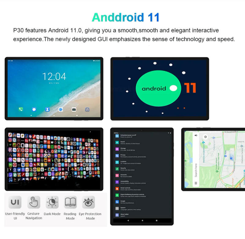 Description Picture 2 of itemGlobal Version NEW 10.1 Inch Android 11 Tablet PC 8GB RAM 128GB ROM 4G LTE phone call Type-C MTK 6762 Octa Core Kids Tablets