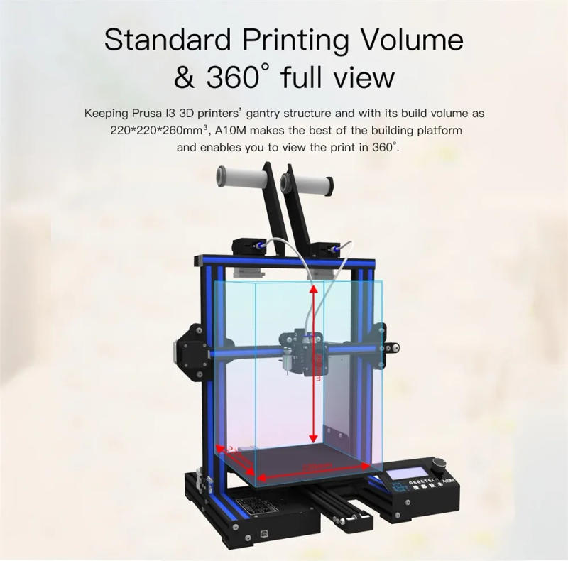 Description Picture 2 of itemGeeetech A10M stampante 3d Mix color dual extruder diy 3D Printer FDM 3D Printer machine