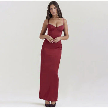 Sexy V Neck Spaghetti Strap Dress For Women Elegant Bodycan Chest Wrapping Dresses 2023 New Female Party Vacation Vestidos