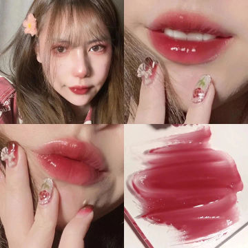 6 Color Tea Red Mirror Dyeing Lip Gloss Moisturizer Liquid Lipstick Waterproof Long Lasting Pink Lip Tint Korean Makeup Cosmetic