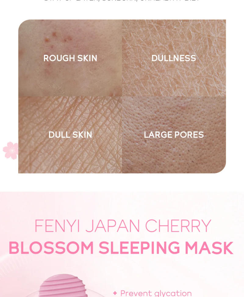 Description Picture 3 of item10pcs Sakura Sleeping Mask Moisturizing Anti Wrinkle Nourishing  Whitening Anti-Aging Portable Disposable Face Mask Facial Care