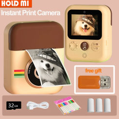 Kids Toy Instant Print Camera Mini Digital Camera With HD Video Recording Dual Lens Thermal Photo Paper Birthday Gift Boys Girls