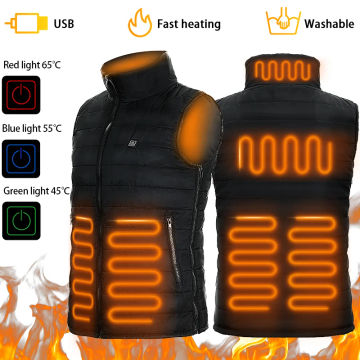 HISEA USB electric heated jacket vest for men and women, 6 pieces, adjustable size suitable for autumn and winter (no battery)