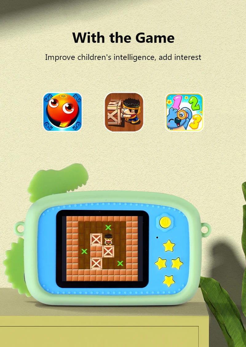 Description Picture 5 of itemDigital Camera Dinosaur Animal Shark Unicorn Mini Children Cameras Toy Pictures Videos Play Games Cartoon Cameras Christmas Gift