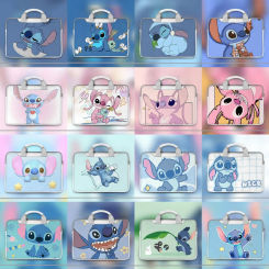 Iconic Brand Stitch Laptop Bag Case for Macbook Air Pro 13 14 15 Briefcase Sleeve for Huawei Lenovo Samsung Cover with Shoulder Straps