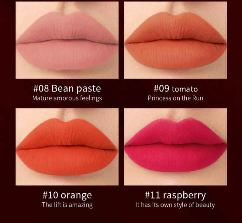 Description Picture 6 of itemWaterproof Matte Velvet Lipstick 12 Colors Long Lasting Red Pink Lipsticks Non Stick Nude Series Lip Tint Cosmetic Makeup