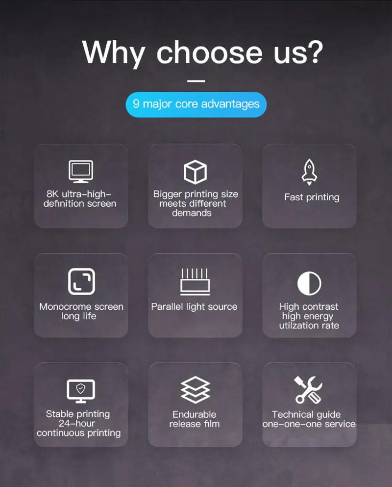 Description Picture 3 of itemVanshape High Definition 8K Monochrome Screen LCD 3D Printer Light Curing Impresora For Jewelry Toys Dental