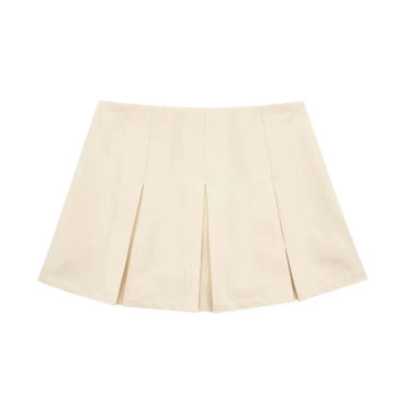 TRAF Fashion Women's High Waist Shorts Skirts Pleated Skirt Shorts Women Striped Bermuda Shorts Woman Casual Mini Shorts