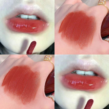 Mirror Lip Glaze Pigment Transparent Ice Cube Matte Lipstick Non-Stick Cup Long-lasting Makeup Waterproof 12color Sexy Lip Gloss