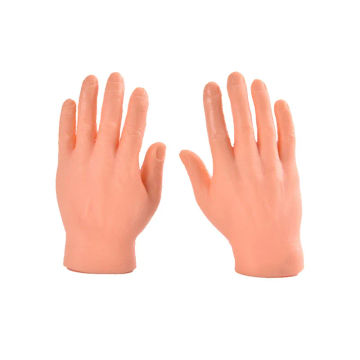 1pair Cat Funny Massage Little Finger Gloves Cat Massage Tool Fake Human Hand Model Halloween Prank Accessories