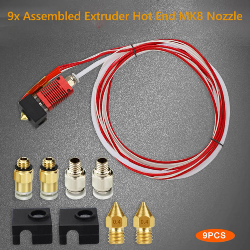 Description Picture 6 of item9pcs Hot End Nozzle Extruder 9x DIY 0.4mm MK8 Kit for 3D Printer Creality Ender 3 Pro