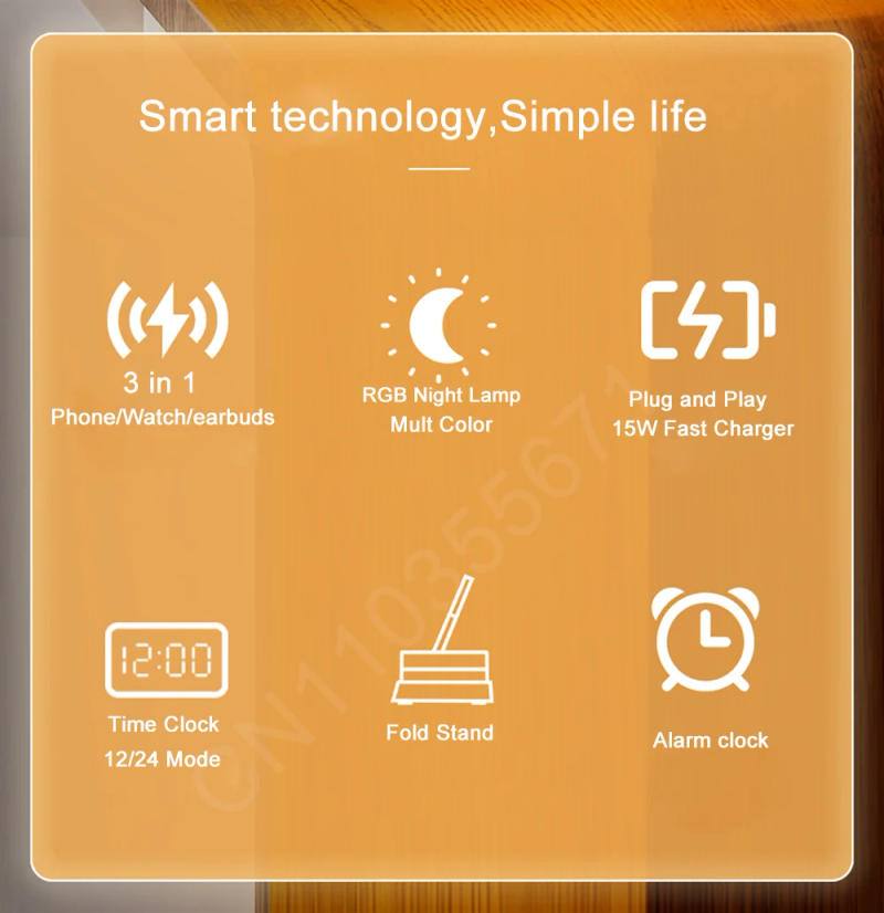 Description Picture 3 of itemWireless Charger 3 in 1 For Samsung Galaxy S23 S22 S21 Ultra 30W Fast Charging Station For Galaxy Watch 6 5 Pro Chargers Stand