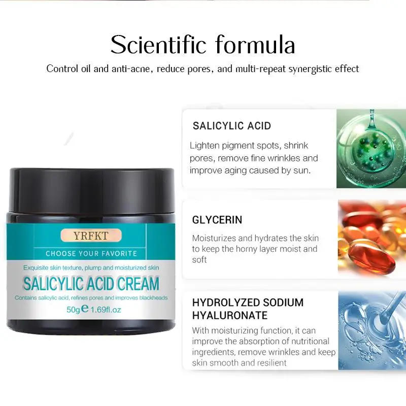 Description Picture 4 of itemSalicylic Acid Moisturizer Improve Pore Refinement Blackhead Balance Oil Secretion Anti-aging Whitening