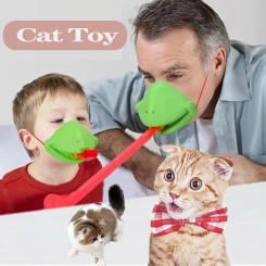 New Interactive Cat Toy Frog Mask Tongue Out Pet Training Play Toy Fun Interactive Toys For Owners And Kittens Pet Accessories