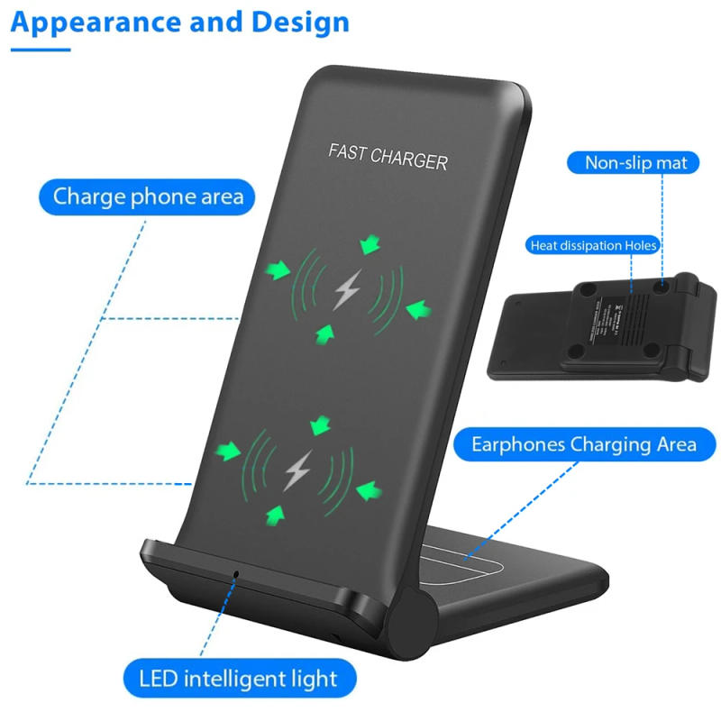 Description Picture 6 of item25W Fast Wireless Charger 2 in 1 Charging Dock Station For iPhone 14 13 12 11 XS MAX XR X 8 AirPods 3 Pro Samsung S22 S21 S20