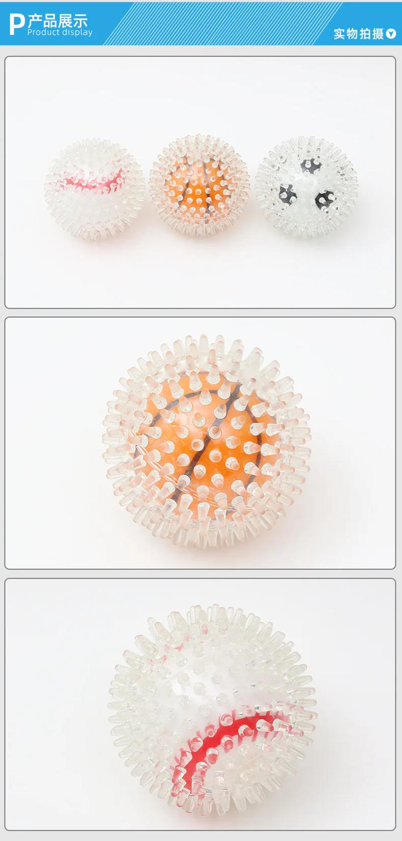 Description Picture 5 of itemTPR New Materials Dog Toys Pet Interactive Toys Molar Cleaning Basketball Spike Chewing Interactive Training Ball Pet Items