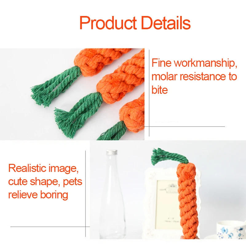 Description Picture 5 of itemCotton Rope Pet Dog Toys Cartoon Animal Dog Chew Toys Durable Braided Bite Resistant Puppy Molar Cleaning Teeth Cotton Rope Toy