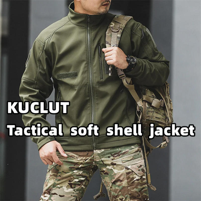 Description Picture 2 of itemUS SWAT Tactical Soft Shell Jacket Mens Winter Fleece Lined Waterproof Warm Light Outerwear Outdoor Hiking Safari Ski Cargo Coat