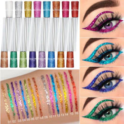 Liquid Eyeliner Color Shiny Glitter Powder Eyeliner Quick-drying Long Lasting Non-smudge Eyeliner Eye Makeup Cosmetics makeupset