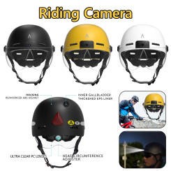 Helmet Action Camera 1080P@30FPS Bicycle Motorcycle Helmets Cameras Built-In 1300mah 130° Wide Angle for Cycling Skiing