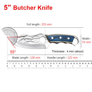 Forged Stainless Steel Deboning Kitchen Knives Outdoor Meat Cleaver Hunting Knife Sharp Butcher Utility Cooking Cleaver