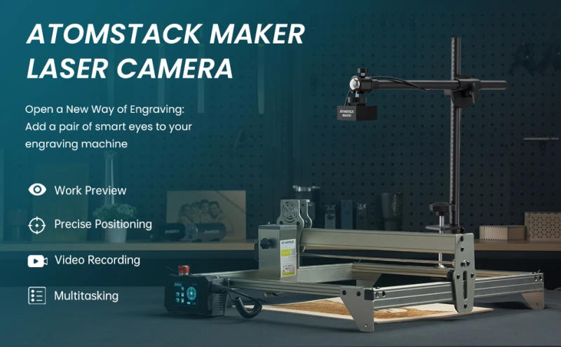 Description Picture 2 of itemAtomstack Maker AC1 Camera For A5 Pro S10 S20 S30 Laser Engraver Machine Support Multitask Operation Video Record for Most Machi