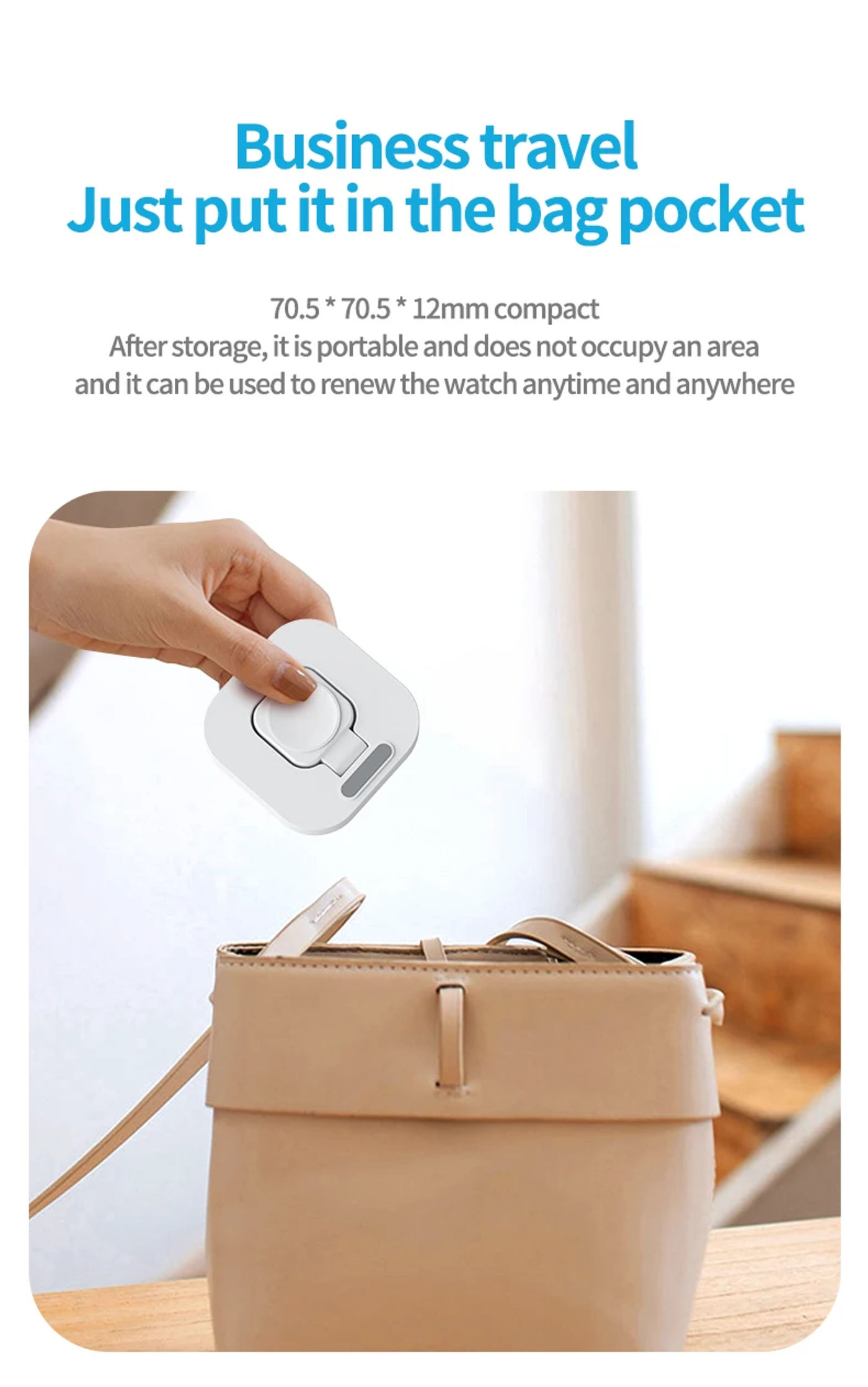 Description Picture 6 of itemFoldable Mini Magnetic Wireless Charger For Apple Watch series 8 7 6 5 4 SE 3 2 iWatch Type C Wireless Charging For Apple Watch