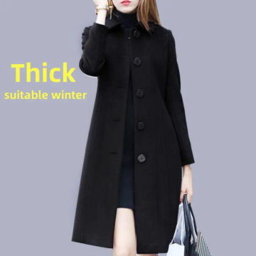 New Autumn Winter Women Fashion Coat Warm Pure Color Long Jacket Ladies Outwear Slim High Quality Clothing