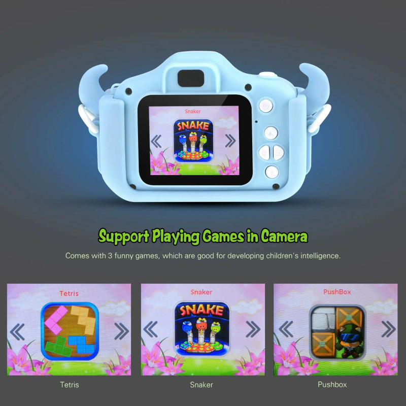 Description Picture 4 of itemA100 Kids Camera 1080P HD With 32G Card 2.0 Inches Color Screen Dual Selfie Video Game Children Camera Toys Gifts for Children