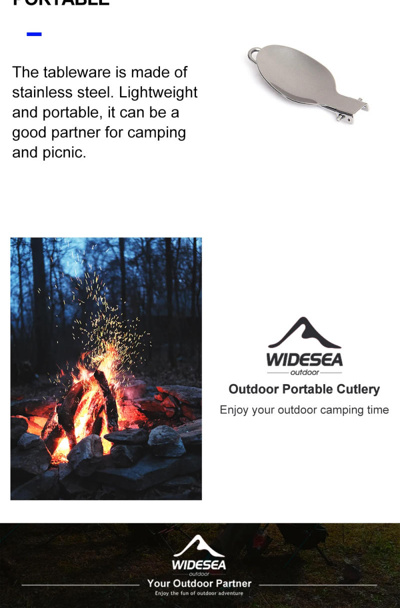 Description Picture 5 of item3 pcs 1 set Portable Outdoor Camping Travel Picnic Foldable Stainless Steel Cutlery Set Spoon Fork Knife tableware Free Shipping