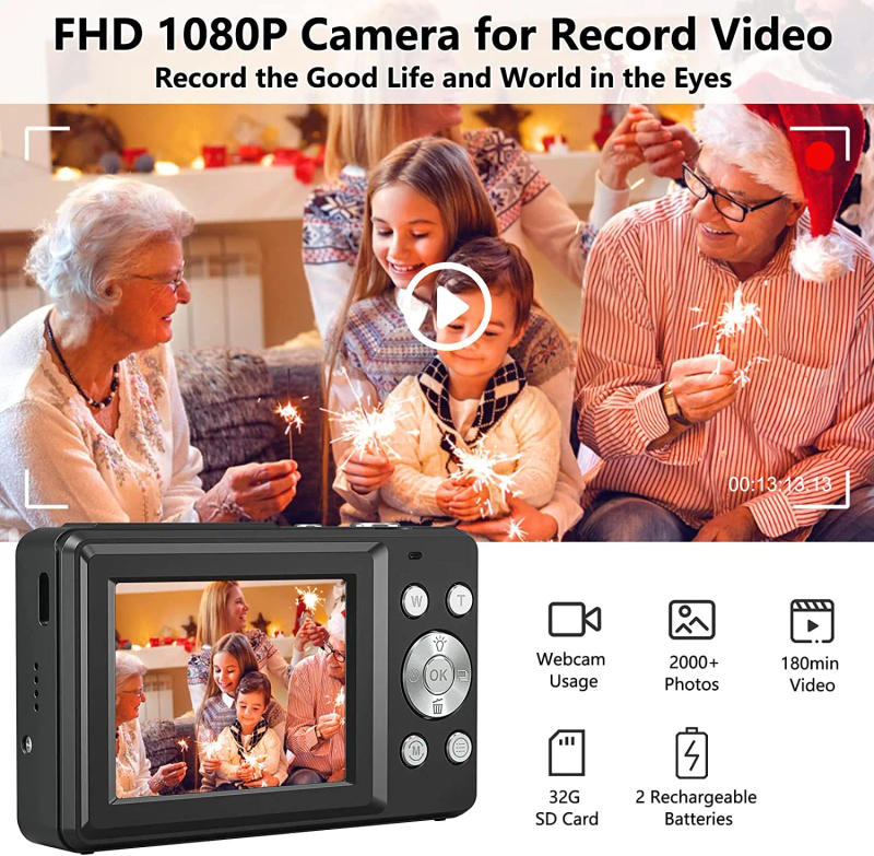 Description Picture 3 of itemHD Digital Camera 44MP 1080P FHD Photography Camera Video Camcorder 16X Zoom Portable Vlogging Camera for Kids Adults Beginners