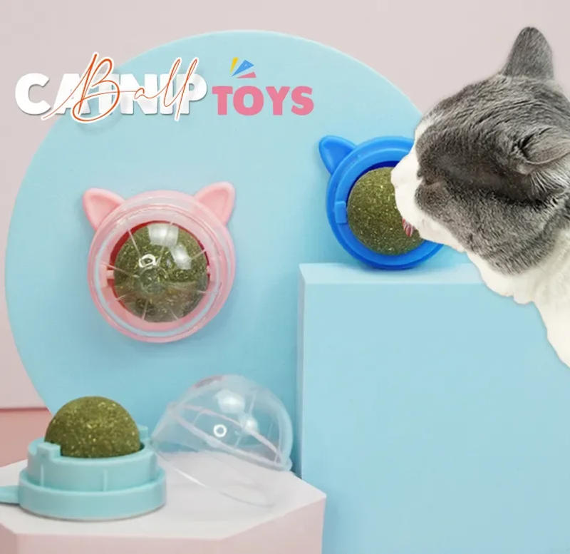 Description Picture 2 of itemHealthy Cat Catnip Cat Candy Licking Snacks Interactive Ball Catnip Tumbler  Cat Feeding Puzzle Toy Fun Food Ball Smart Cat Toys