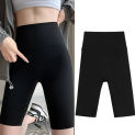 BIVIGAOS Summer High Waist Cycling Shorts Women Slim Skinny Knee Length Biker Shorts Yoga Sports Seamless Shark Short Leggings