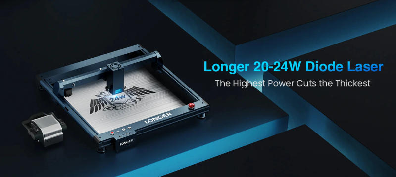 Description Picture 2 of itemLonger B1 20W Area 450x440mm Laser Engraver Cutting Engraving Machine Wood Metal Cardboard fabric Acrylic material plastic board