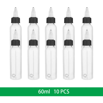 10pcs 30/60/100/250ml Recyclable Clear Tattoo Airbrush Ink Pigment Bottles Empty Bottle Container For Tattoo Ink Color With Bead