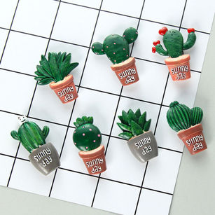 Lovely Cactus Succulent Plants Fridge Decoration Magnetic Refrigerator Sticker