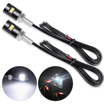 1 Pair motorcycle universal modified LED license plate screw light electric 12V car motorcycle eagle eye lamp decorative light