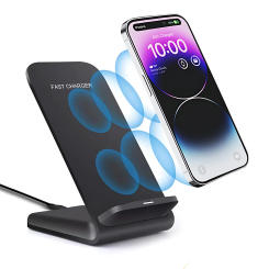 Wireless Charger Stand For iPhone 15 14 13 12 11 Pro Max X Mobile Phone Desktop Fast Charging Station For Xiaomi Huawei Samsung